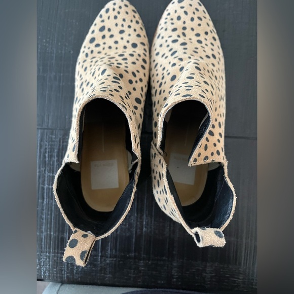 Dolce Vita Leopard Animal Print Ankle Boots Kaidie Booties Leather SZ 7.5 - Picture 5 of 6
